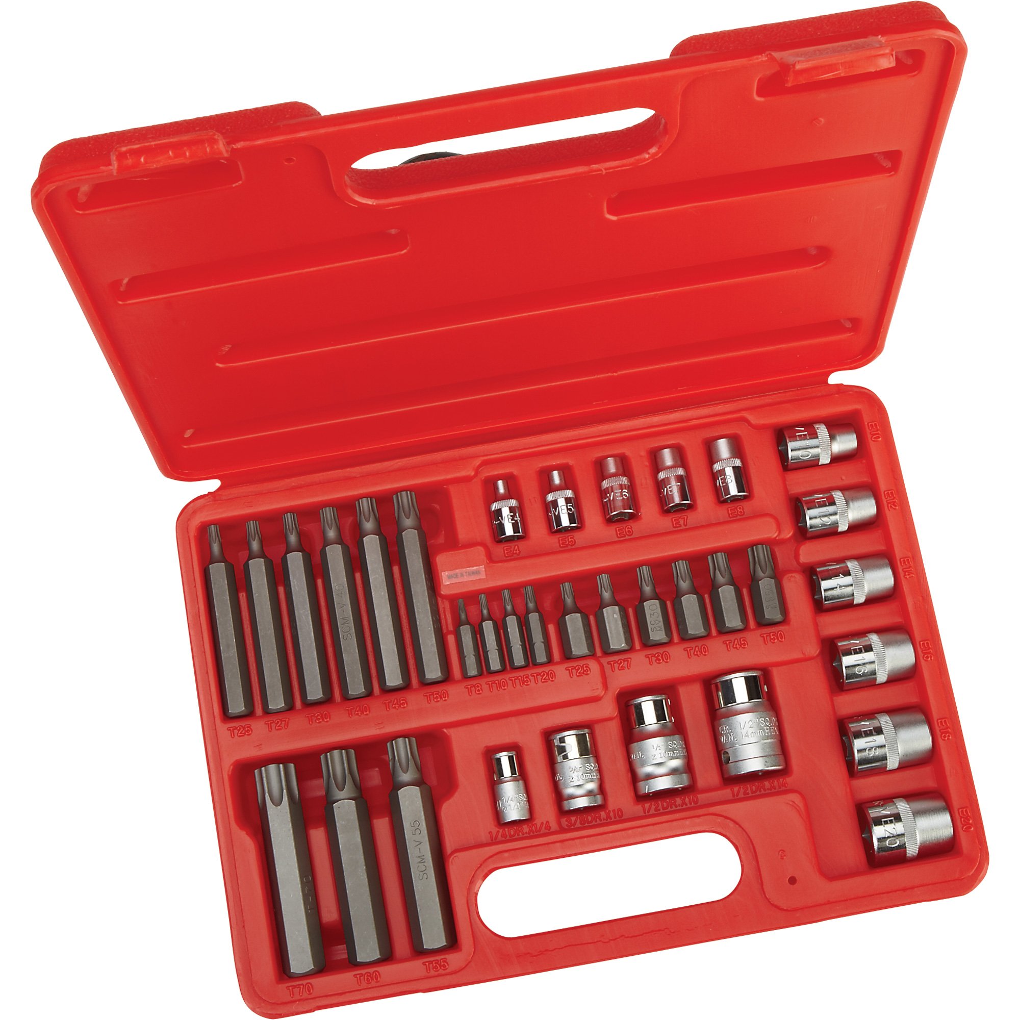 Torx Bit and Socket Set — 34-Pc., Model# TECL140